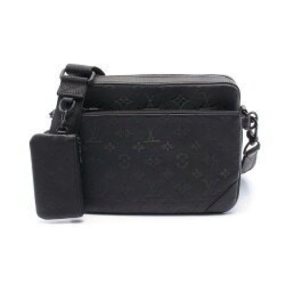 Louis Vuitton Trio Messenger Shoulder Bag Monogram Shadow Black - Picture 1 of 5
